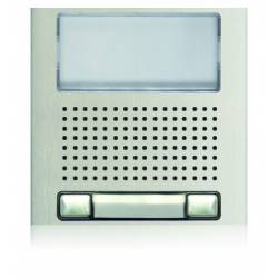 An image of 2 push buttons Nexa audio / video grille module. Aluminium