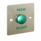 An image of PRESS TO EXIT' Switch with Green Dome 