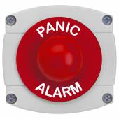 An image of Securefast IP 66 Rated Panic Alarm Red Dome with Grey Backbox