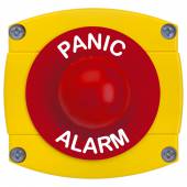 An image of Securefast IP 66 Rated Panic Alarm Red Dome with Yellow Backbox