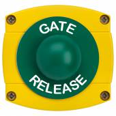 An image of Securefast IP66 Rated Gate Release Green Dome with Yellow Backbox