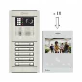An image of NEXA 10 WAY VIDEO INTERCOM WITH ART4 G2+ LITE MONITOR - DOUBLE BUTTON