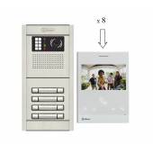 An image of NEXA 8 WAY VIDEO INTERCOM WITH ART4 G2+ LITE MONITOR - DOUBLE BUTTON