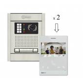 An image of NEXA 4 WAY VIDEO INTERCOM WITH ART4 G2+ LITE MONITOR - DOUBLE BUTTON