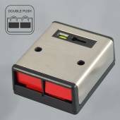 An image of CQR Panic Button | Double Push | Grade 3 | Stainless Steel / Black | Key Resetable